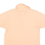 LACOSTE Womens Peach Short Sleeve Plain Polo Shirt M Classic Cotton Blend