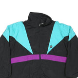 TRIKORA Mens Black & Turquoise Purple Zip Jacket 2XL Polyester Blend Colourblock