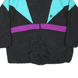 TRIKORA Mens Black & Turquoise Purple Zip Jacket 2XL Polyester Blend Colourblock