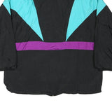 TRIKORA Mens Black & Turquoise Purple Zip Jacket 2XL Polyester Blend Colourblock