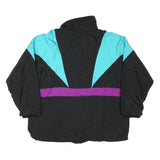 TRIKORA Mens Black & Turquoise Purple Zip Jacket 2XL Polyester Blend Colourblock
