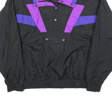 WHITE FIR Womens Black & Purple Zip Jacket L Polyester Plain Lightweight
