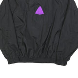 WHITE FIR Womens Black & Purple Zip Jacket L Polyester Plain Lightweight