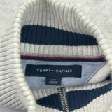 Tommy Hilfiger 1/4 Zip - Large Grey Cotton
