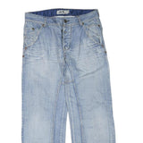 M.S Womens Jeans Blue Regular Cotton Blend Button W34 L30 Light Wash Pockets