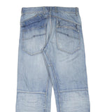 M.S Womens Jeans Blue Regular Cotton Blend Button W34 L30 Light Wash Pockets