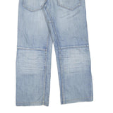 M.S Womens Jeans Blue Regular Cotton Blend Button W34 L30 Light Wash Pockets