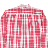 TOMMY HILFIGER Mens Red & White Checked Shirt XL Classic Cotton Blend Button-Up