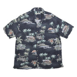 BATIK BAY Mens Black Tropical Print Rayon Shirt XL Casual Hawaiian Holiday