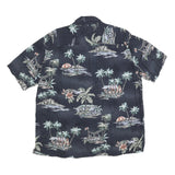 BATIK BAY Mens Black Tropical Print Rayon Shirt XL Casual Hawaiian Holiday