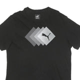 PUMA Mens Black Graphic T-Shirt XL Short Sleeve Crew Neck Sport Casual Top