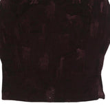 MAXIMA Womens Black Printed Long Sleeve Round Neck Cotton Blend Top L