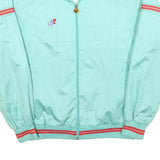 HIPPO Womens Blue Zip Jacket L Polyester Casual Track Style Retro Striped