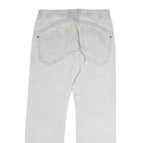 DISSET Mens Jeans White Regular Straight Denim W34 L30 Casual Zip Closure