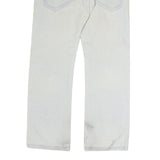 DISSET Mens Jeans White Regular Straight Denim W34 L30 Casual Zip Closure