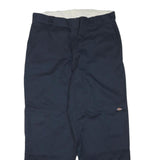 DICKIES Mens Navy Relaxed Straight Cotton Blend Trousers W36 L31 Workwear