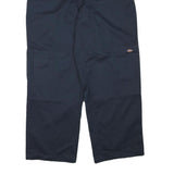 DICKIES Mens Navy Relaxed Straight Cotton Blend Trousers W36 L31 Workwear