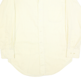 TORONTO Mens Cream Plain Shirt S Classic Cotton Blend Long Sleeve Button Collar