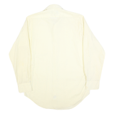 TORONTO Mens Cream Plain Shirt S Classic Cotton Blend Long Sleeve Button Collar