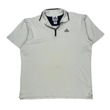 Adidas Polo Shirt - Large White Cotton