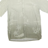CROFT & BARROW Mens Beige Rayon L Tropical Print Short Sleeve Shirt