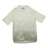 CROFT & BARROW Mens Beige Rayon L Tropical Print Short Sleeve Shirt