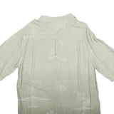 CROFT & BARROW Mens Beige Rayon L Tropical Print Short Sleeve Shirt