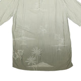 CROFT & BARROW Mens Beige Rayon L Tropical Print Short Sleeve Shirt