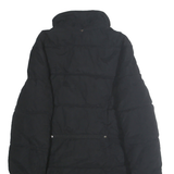 NAUTICA Womens Black Quilted Jacket M Polyester Blend Zip Warm Casual Outerwear