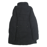 NAUTICA Womens Black Quilted Jacket M Polyester Blend Zip Warm Casual Outerwear