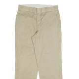 DICKIES Mens Cotton Blend Beige Regular Fit Straight Leg Trousers W32 L30