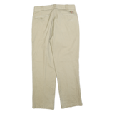 DICKIES Mens Cotton Blend Beige Regular Fit Straight Leg Trousers W32 L30