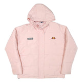 ELLESSE Womens Pink Hooded Jacket UK 10 Polyester Blend Zip Casual Puffer