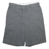 DICKIES Mens Grey Casual Shorts XL W40 Workwear Relaxed Fit Polyester Blend