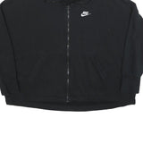 NIKE Womens Black Jacket L Cotton Blend Zip Plain Sportswear Sweatshirt