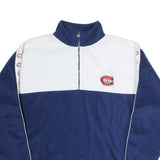 NHL Mens Blue & White Quarter Zip Polyester Jacket XL Team Logo Strip
