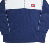NHL Mens Blue & White Quarter Zip Polyester Jacket XL Team Logo Strip