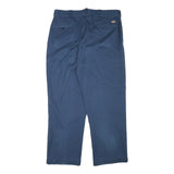 DICKIES Mens Cotton Blend Navy Blue Regular Fit Straight Leg Trousers W35 L28