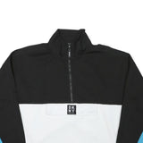 DKNY Womens Black & White Sweatshirt Collar L Zip Pullover Colourblock Long