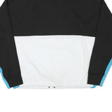 DKNY Womens Black & White Sweatshirt Collar L Zip Pullover Colourblock Long