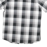 WRANGLER Mens Black & Grey Check Shirt M Cotton Blend Casual Short Sleeve