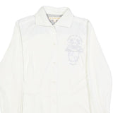 LA MARTINA Womens White Cotton Blend Shirt XS Embroidered Logo Button-Up