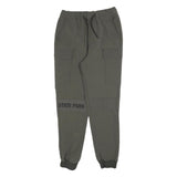 ZARA Womens Polyester Blend Green Regular Cargo Trousers W26 L26 Elastic Cuffs