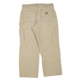 CARHARTT Mens Jeans Beige Regular Straight Cotton Blend W33 L26 Workwear Durable