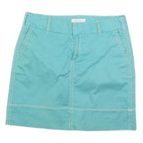 MERONA Womens Blue Cotton Blend Skirt Mini Casual Straight Zip Pocket M
