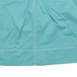 MERONA Womens Blue Cotton Blend Skirt Mini Casual Straight Zip Pocket M
