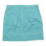 MERONA Womens Blue Cotton Blend Skirt Mini Casual Straight Zip Pocket M