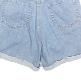 LIZ WEAR Womens Denim Blue Casual Shorts S W28 Cuffed Button Closure Cotton