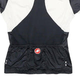 CASTRELLI Womens Black & White Modern T-Shirt M Short Sleeve 1/4 Zip Cycling