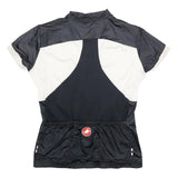 CASTRELLI Womens Black & White Modern T-Shirt M Short Sleeve 1/4 Zip Cycling